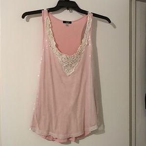 S Point Sequined Front Tank Top(M)